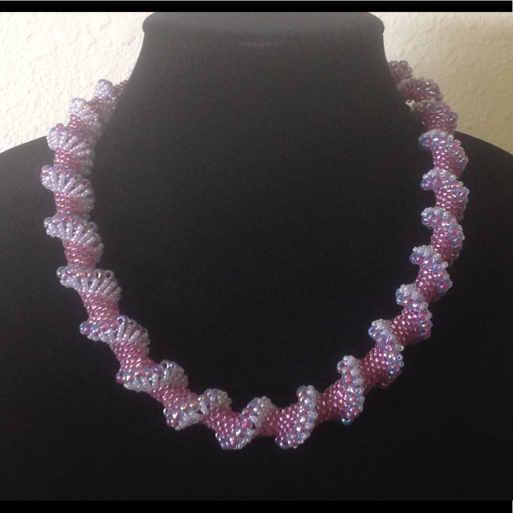 Hand Beaded Cellini Spiral Necklace
